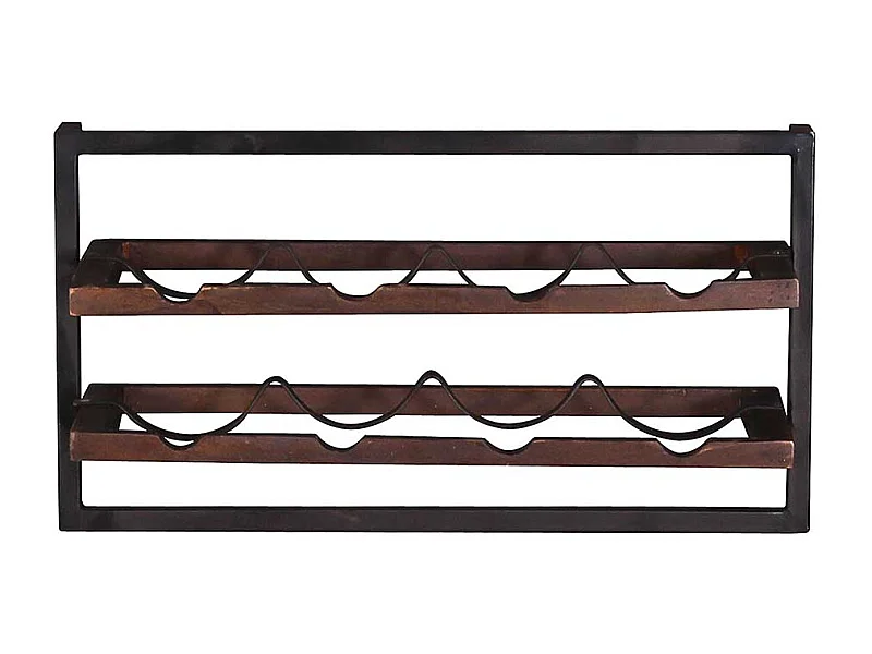 Kolonialstil Flaschenregal aus Teak Recyclingholz 8 Flaschen