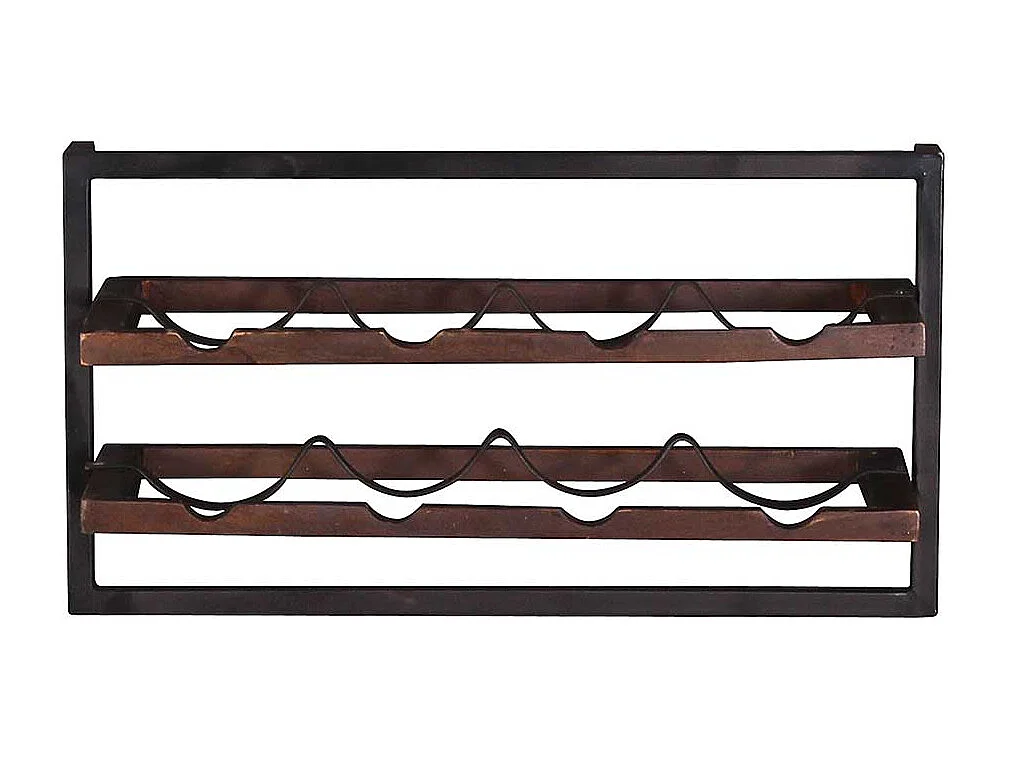 Kolonialstil Flaschenregal aus Teak Recyclingholz 8 Flaschen