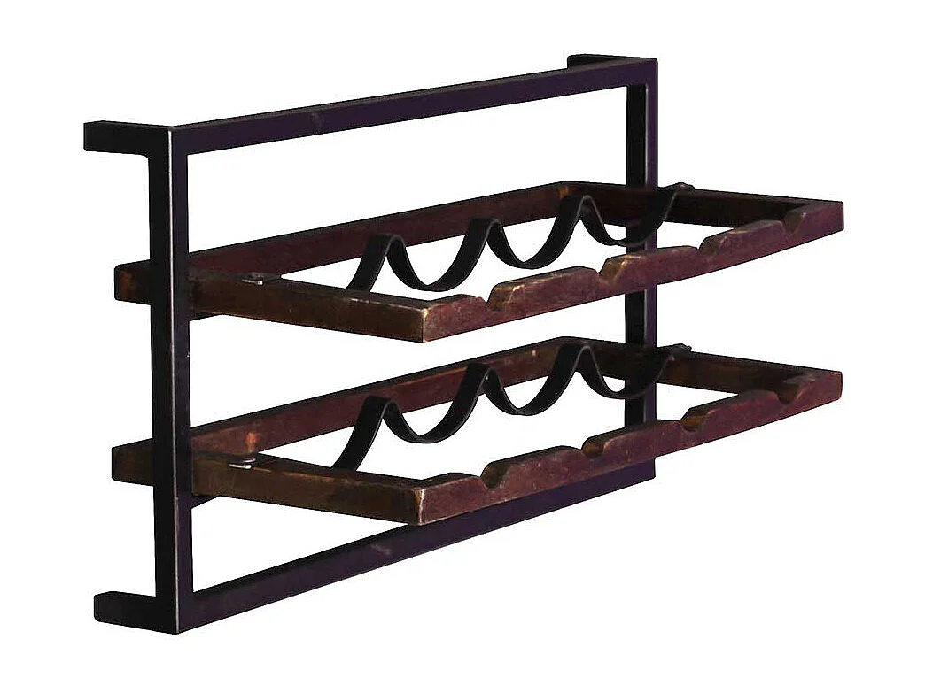 Kolonialstil Flaschenregal aus Teak Recyclingholz 8 Flaschen