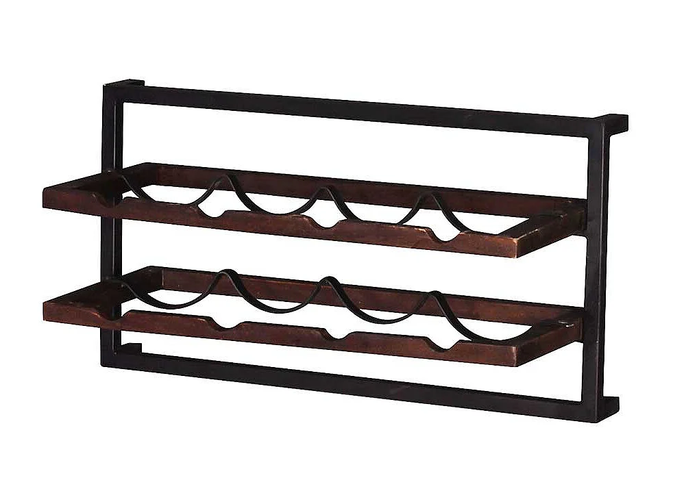 Kolonialstil Flaschenregal aus Teak Recyclingholz 8 Flaschen