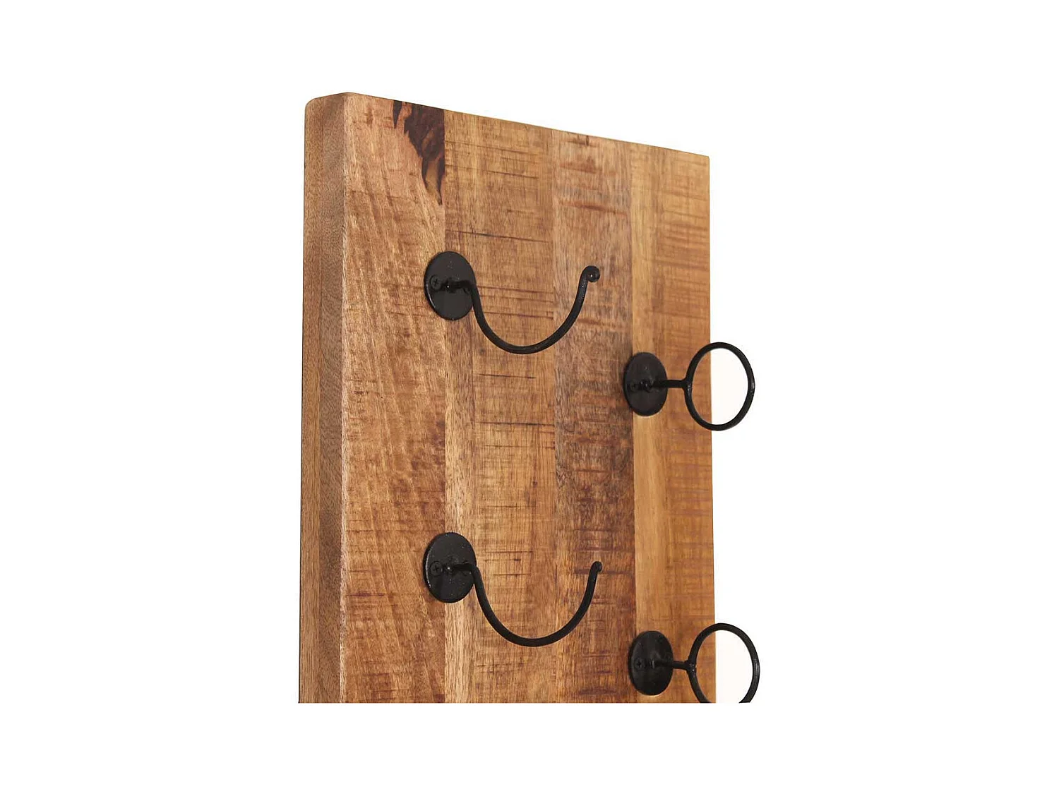 Wand Flaschenregal aus Mangobaum Massivholz rustikalen Stil