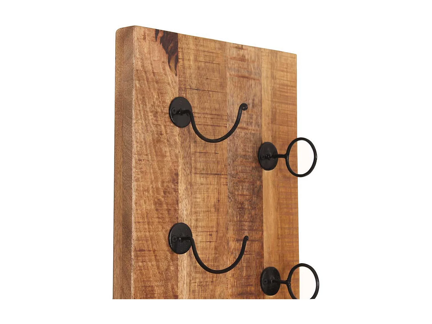 Wand Flaschenregal aus Mangobaum Massivholz rustikalen Stil