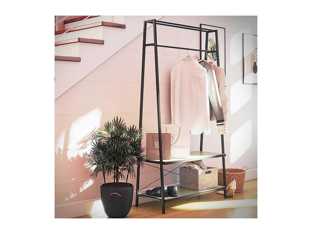 Metall Garderobenständer im Industry und Loft Stil 95 cm breit