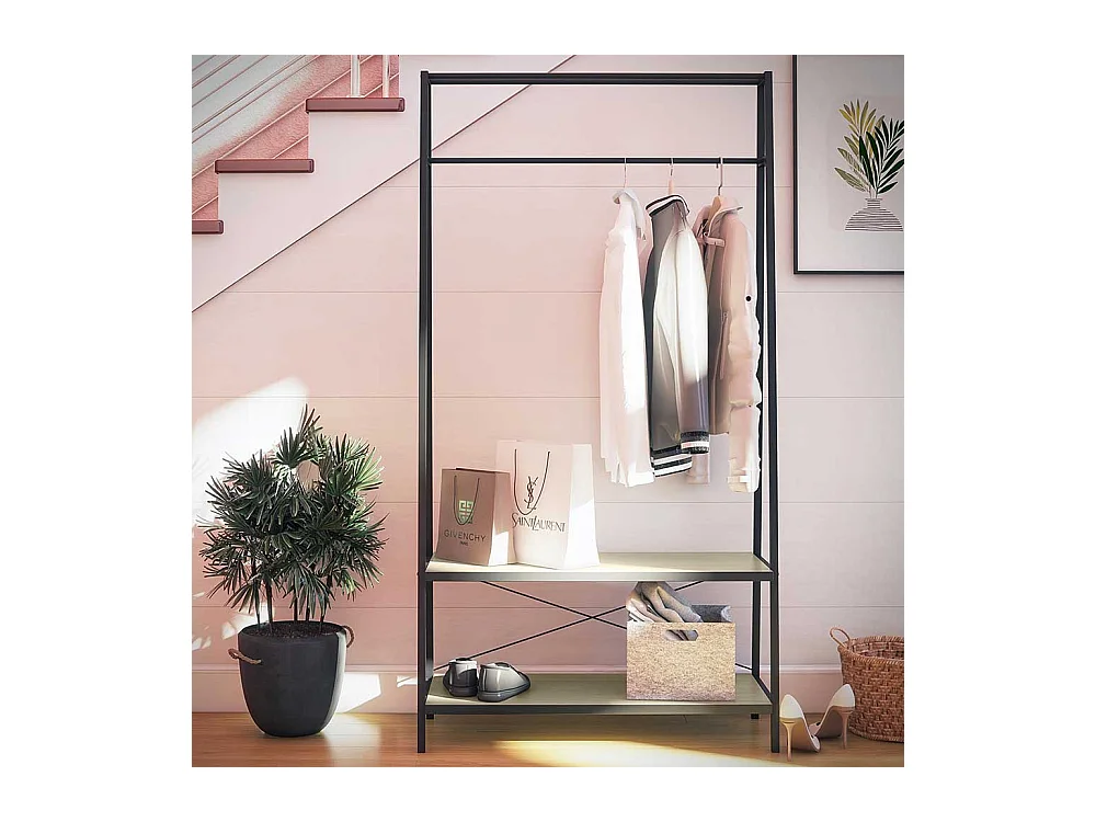 Metall Garderobenständer im Industry und Loft Stil 95 cm breit