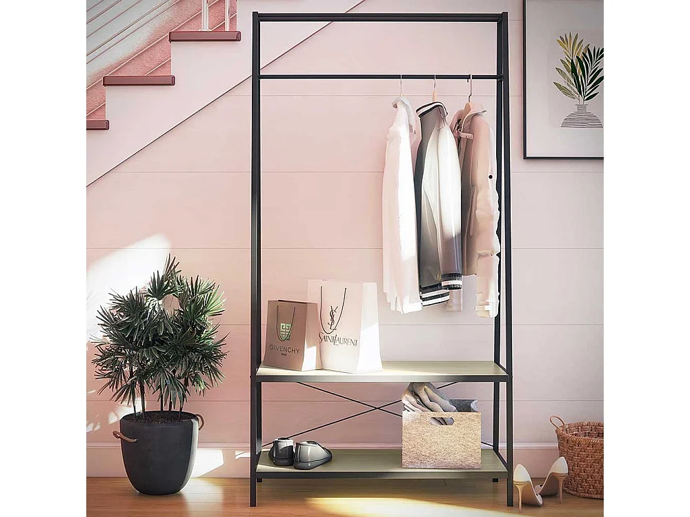 Metall Garderobenständer im Industry und Loft Stil 95 cm breit