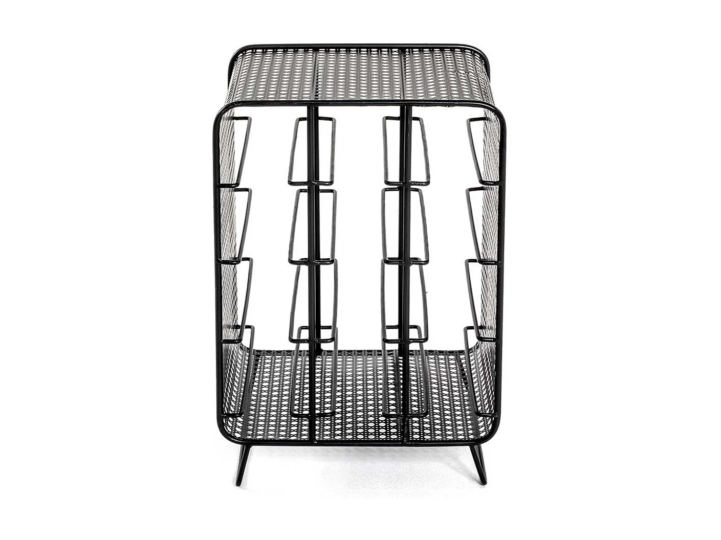 Retro Flaschenregal aus Stahl Schwarz