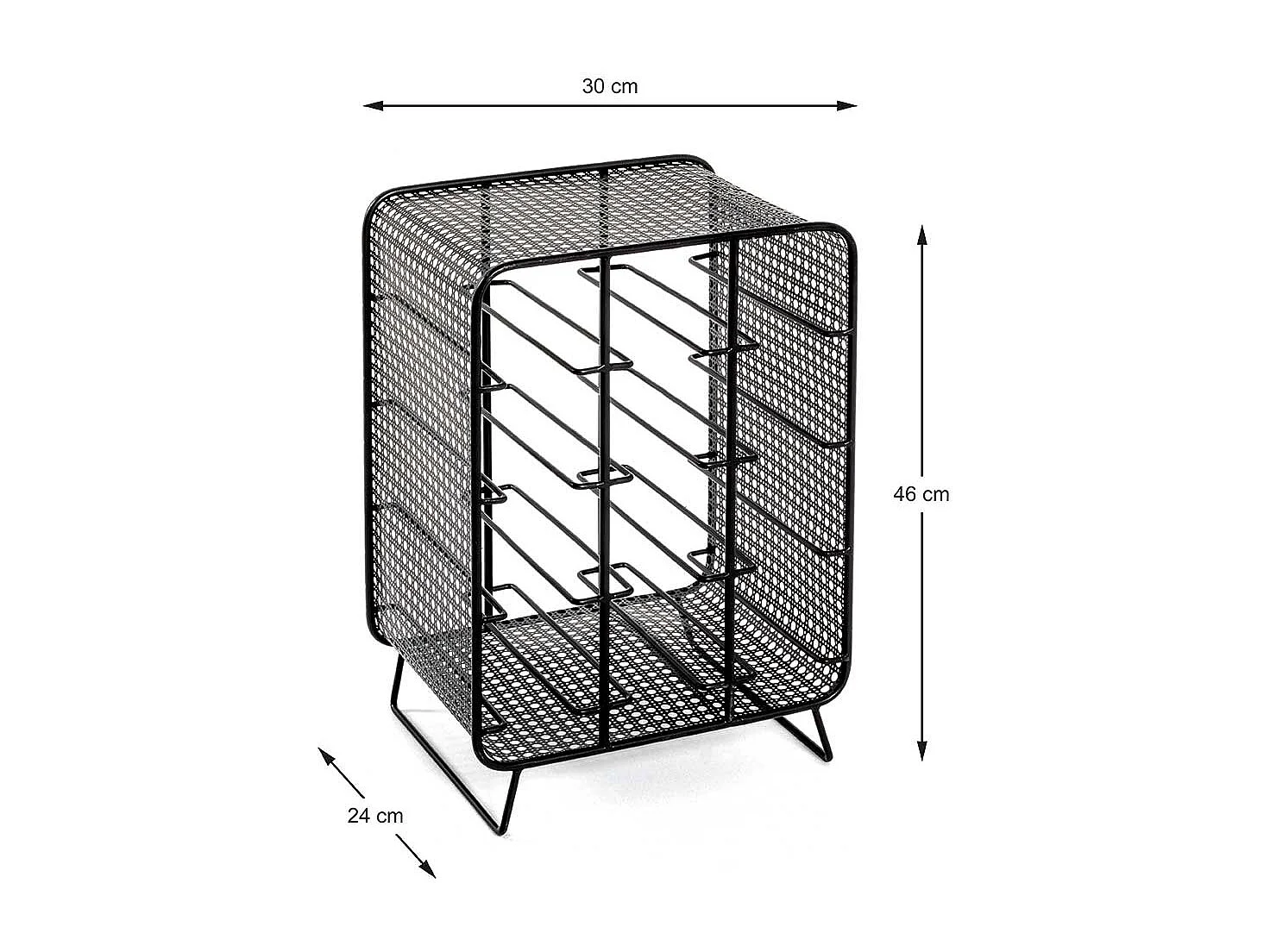 Retro Flaschenregal aus Stahl Schwarz