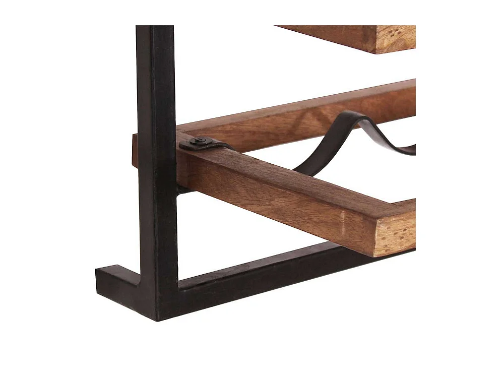 Wandregal Set aus Mangobaum Massivholz und Metall Loft Design (siebenteilig)