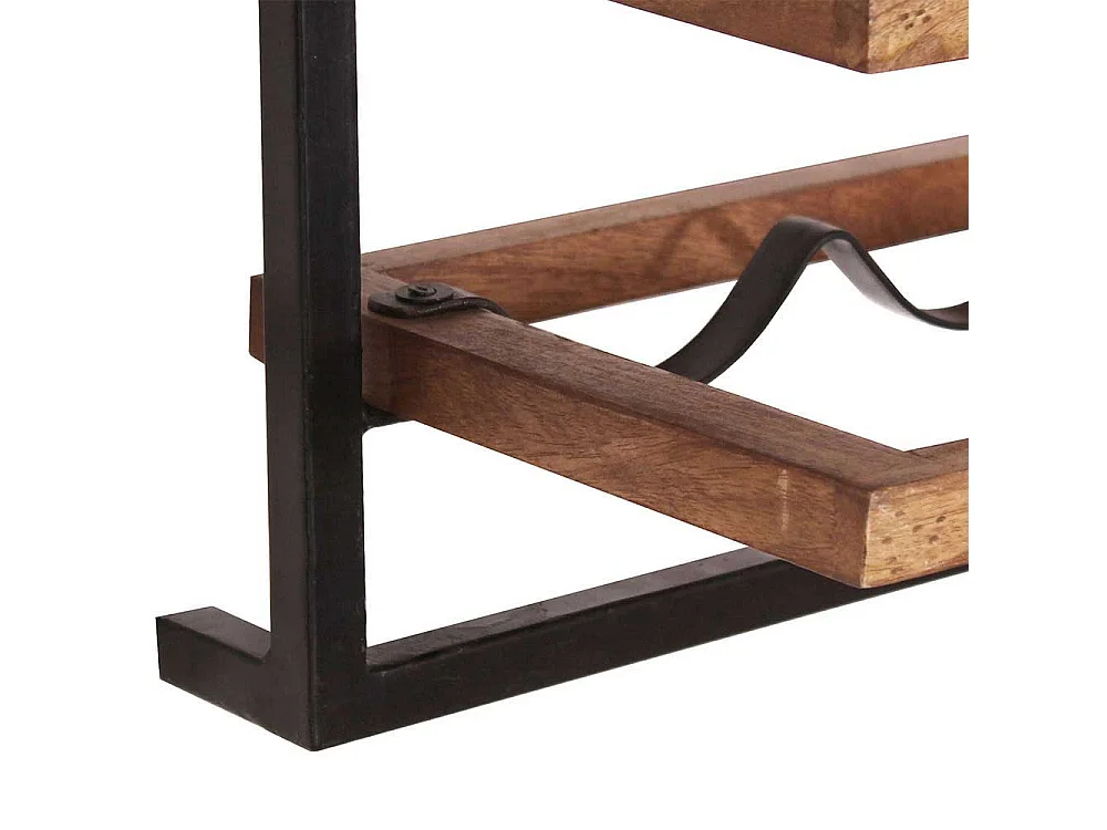 Wandregal Set aus Mangobaum Massivholz und Metall Loft Design (siebenteilig)