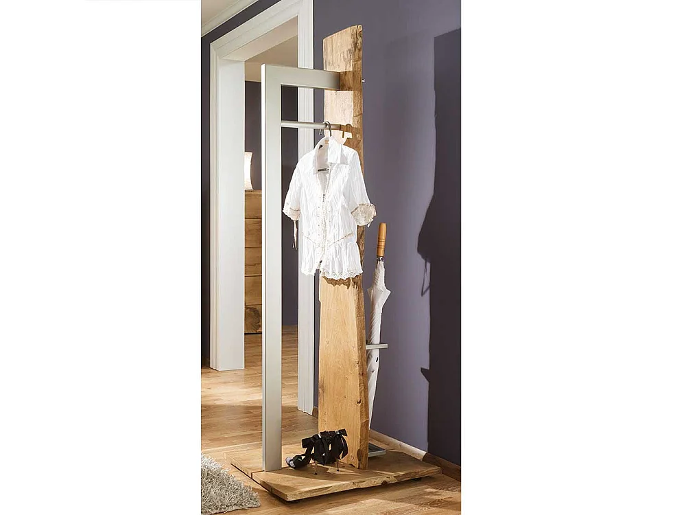 Frei stehende Garderobe im rustikalen Stil Eiche Massivholz