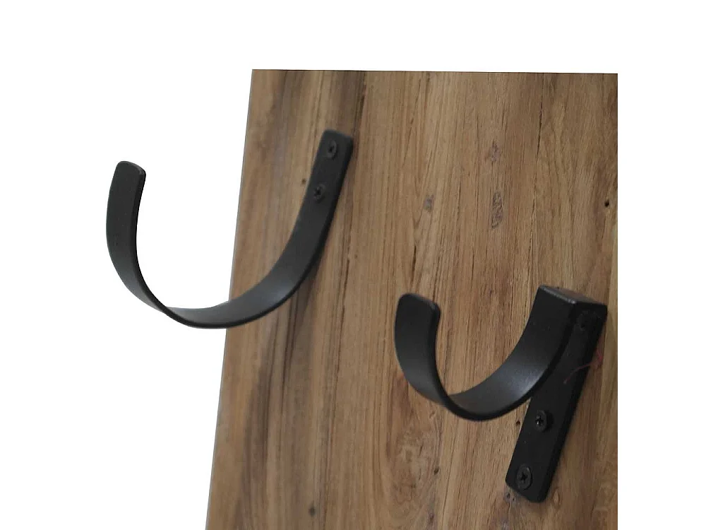 Wandregal aus Teak Massivholz und Metall Weinflaschen