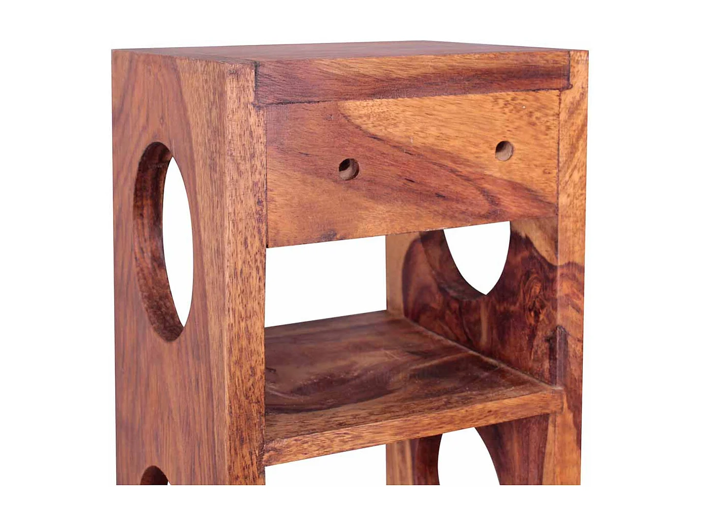 Flaschenregal aus Sheesham Massivholz 70 cm hoch