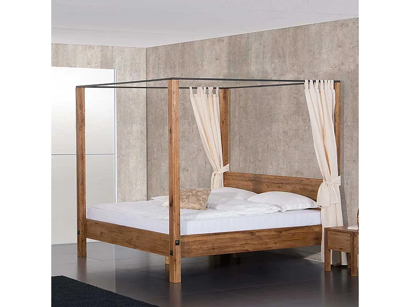 Massivholz Himmelbett aus Eiche geölt Landhaus