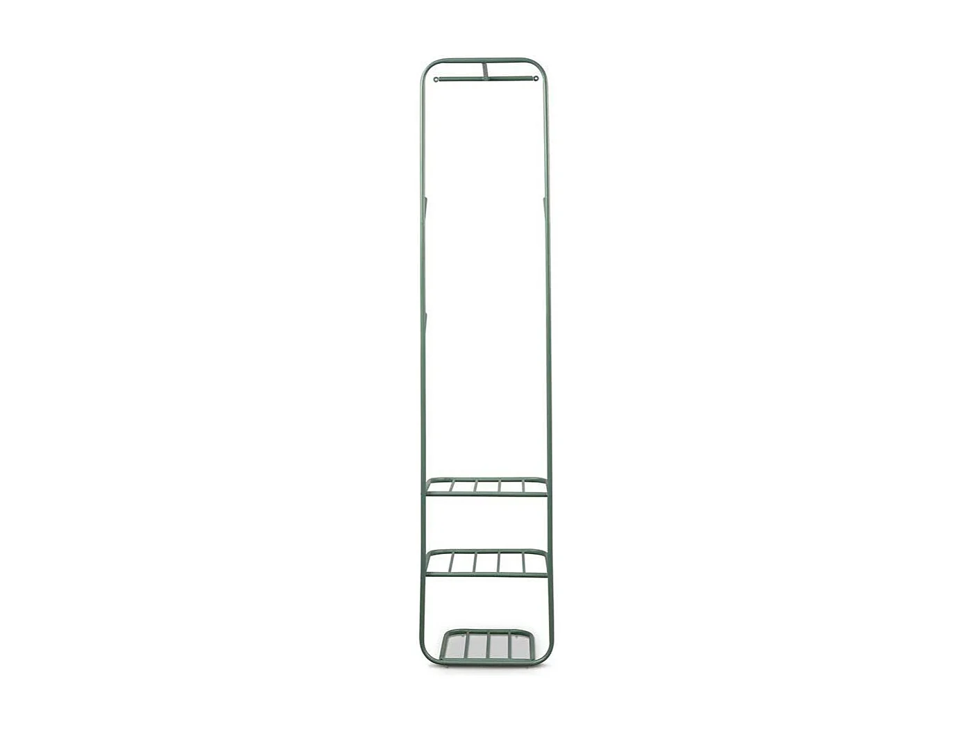 Kleiderständer Metallgarderobe mit Ablagen für Schuhe und 4 Kleiderhaken