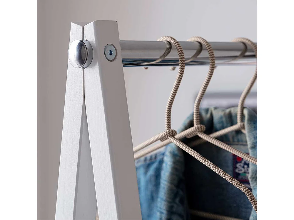 Holzgarderobe aus Fichte Massivholz Weiß