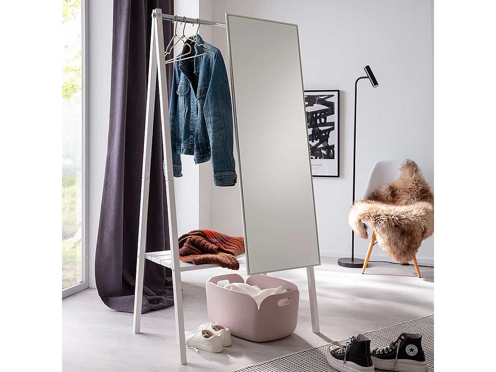 Holzgarderobe aus Fichte Massivholz Weiß