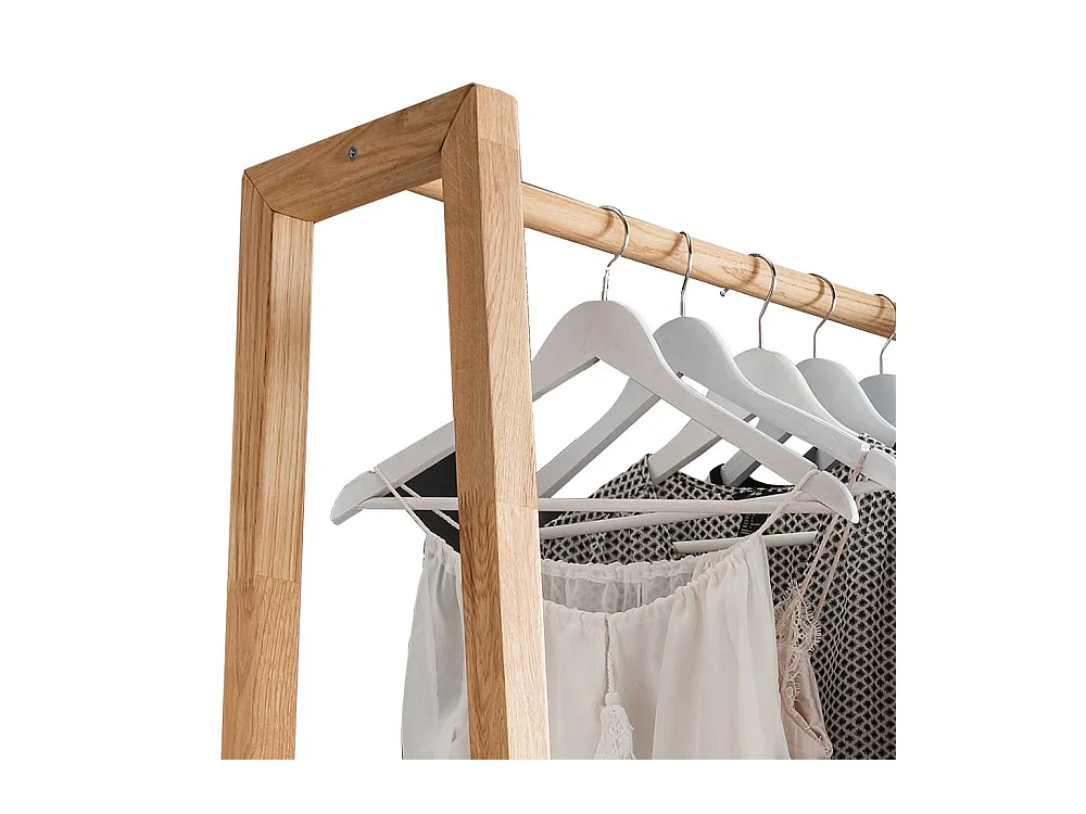 Freistehende Garderobe aus Eiche Massivholz zwei Schubladen