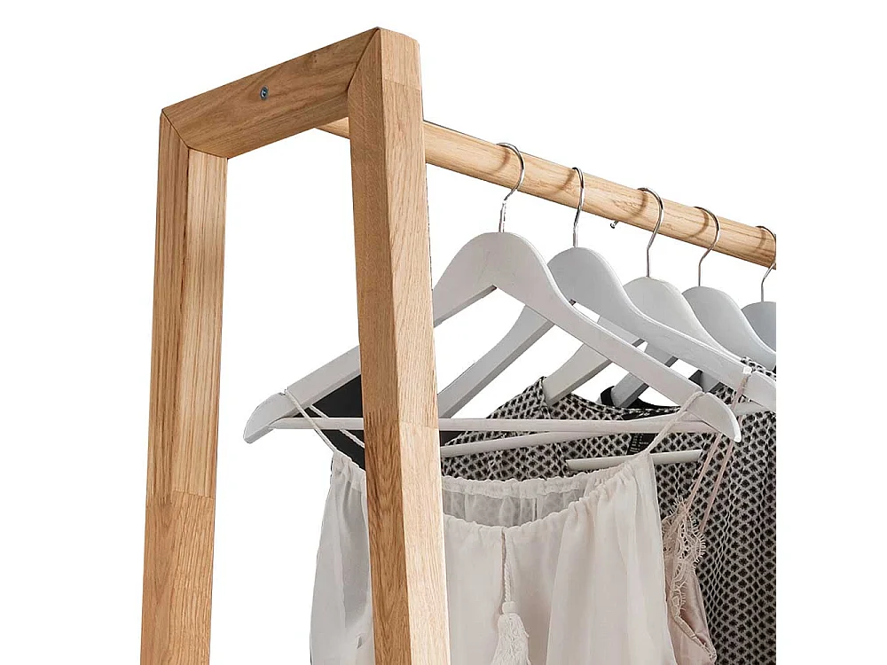 Freistehende Garderobe aus Eiche Massivholz zwei Schubladen