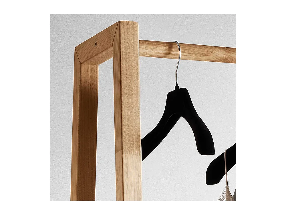 Garderobenständer aus Eiche Massivholz Ablage für Schuhe