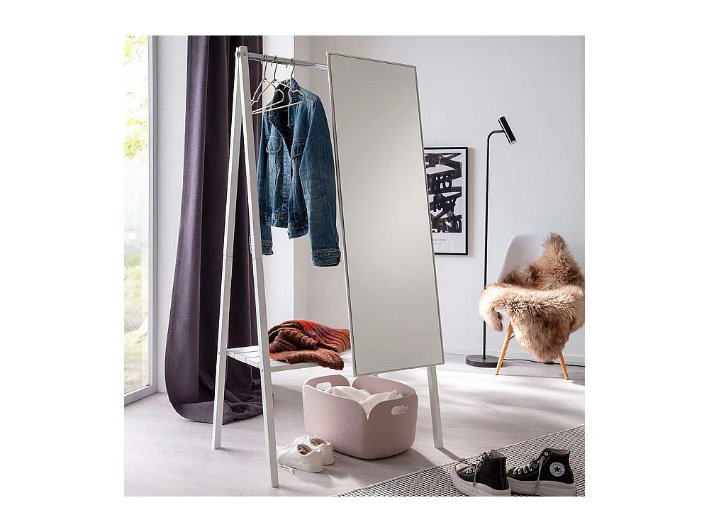 Holzgarderobe aus Fichte Massivholz Weiß