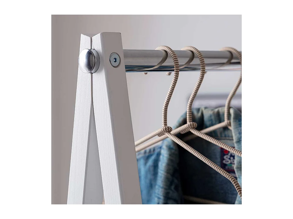 Holzgarderobe aus Fichte Massivholz Weiß