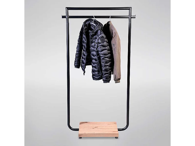 Standgarderobe in Wildeichefarben Schwarz