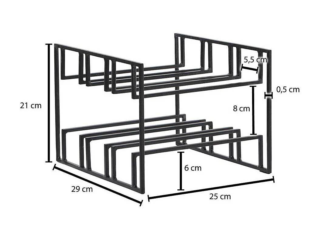 Weinflaschenständer schwarz in modernem Design Metall 29x21x25 cm