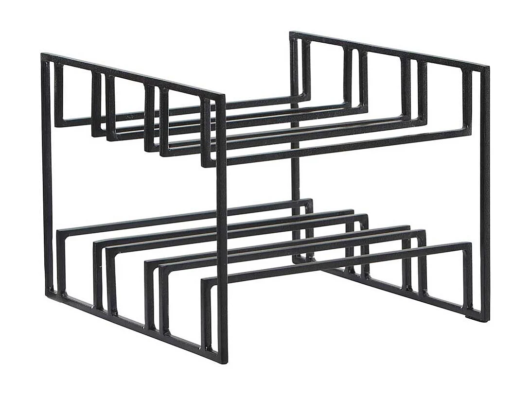 Weinflaschenständer schwarz in modernem Design Metall 29x21x25 cm