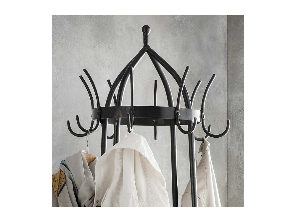 Garderobenstaender aus Metall Mangobaum Massivholz