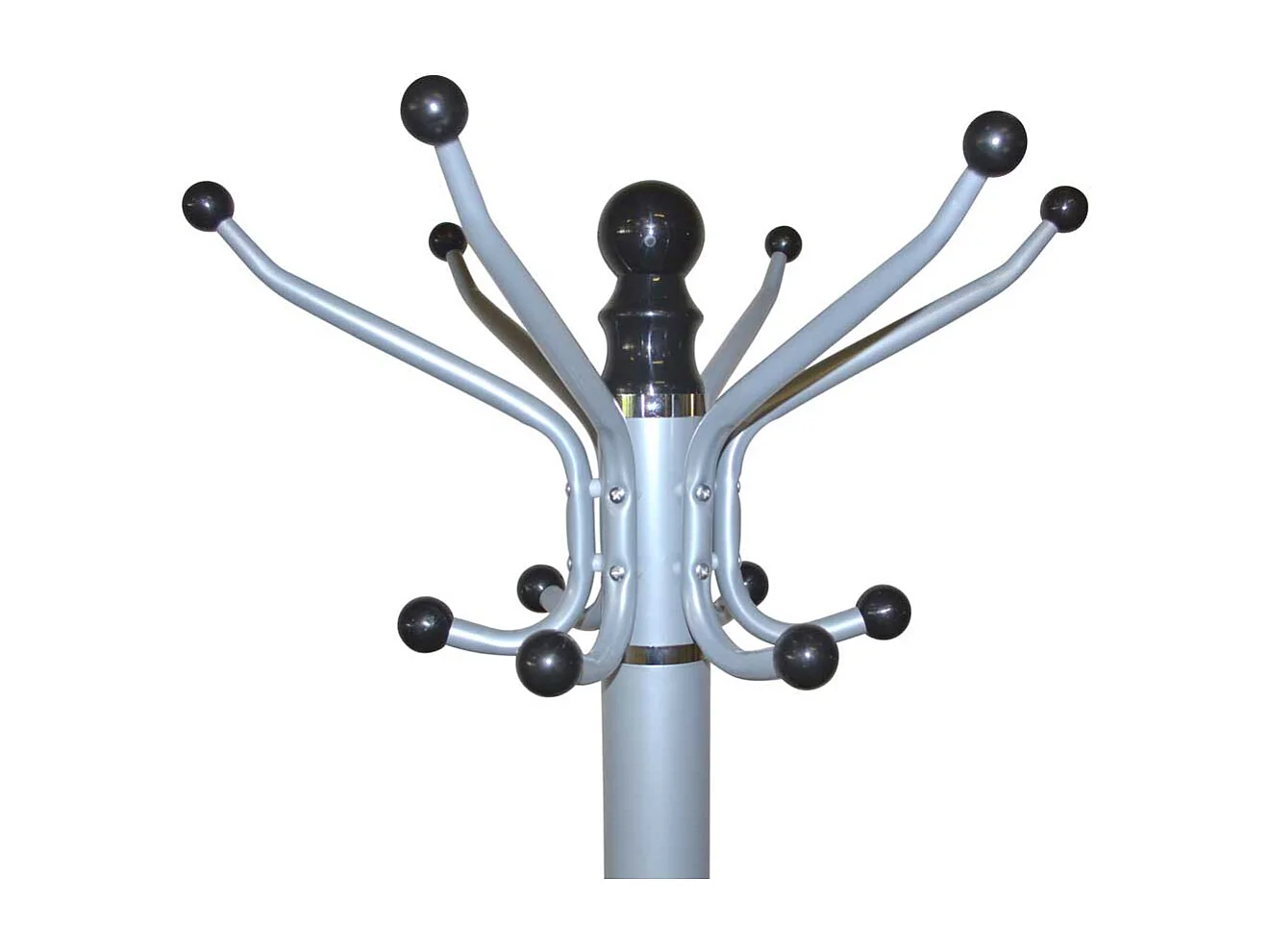 Garderobenständer Metall Retrostil in Alufarben Schwarz