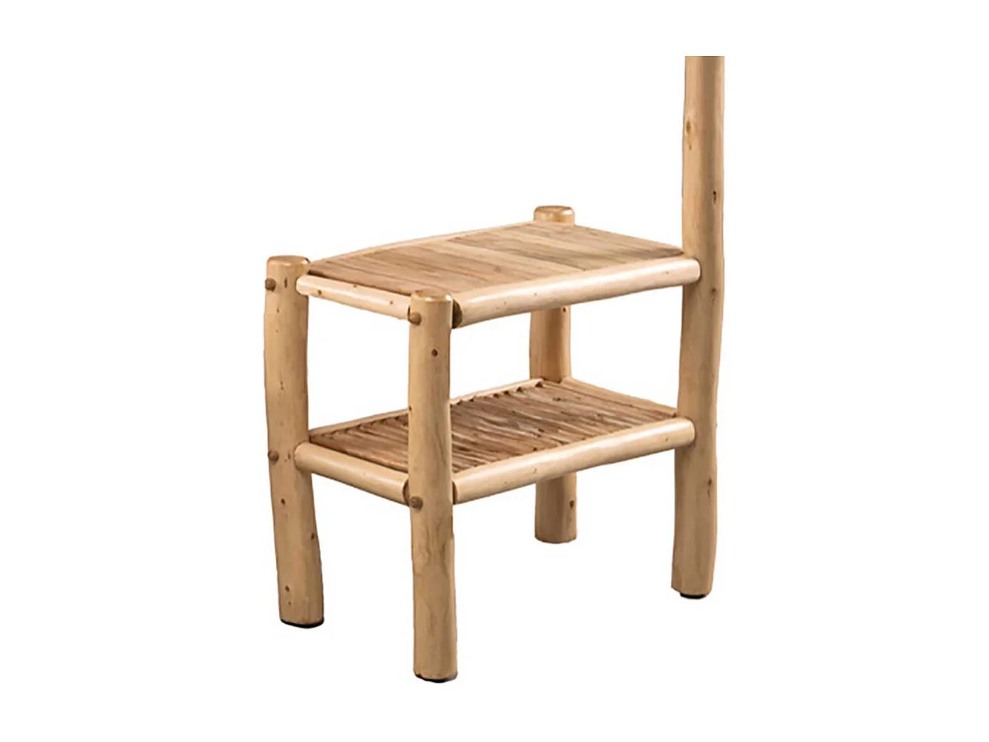 Holzgarderobe Garderobenständer mit Ablage für Schuhe in Naturfarben