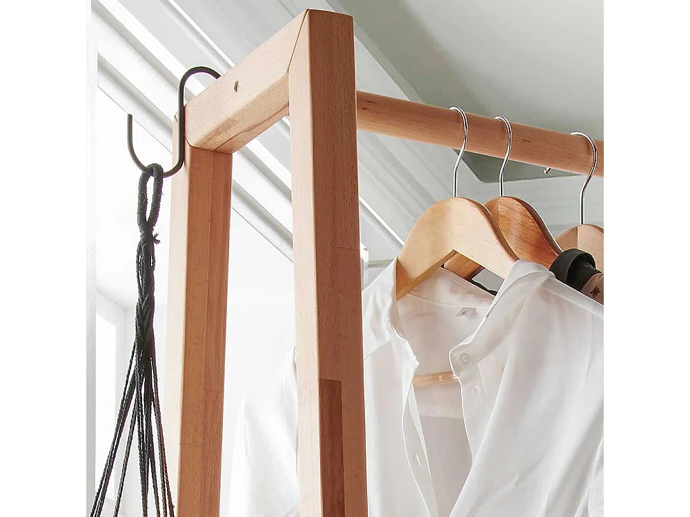 Garderobe freistehend aus Kernbuche Massivholz zwei Schubladen