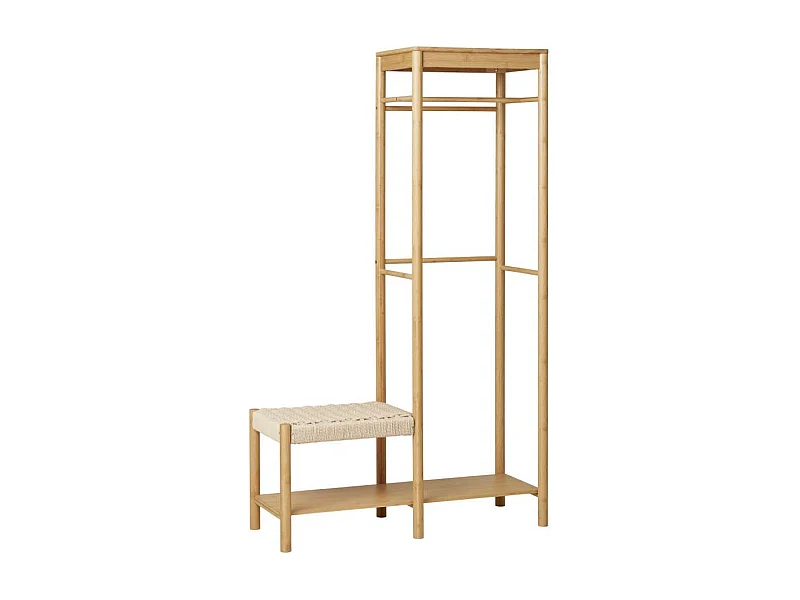 Standgarderobe Garderobenmöbel aus Bambus in Naturfarben