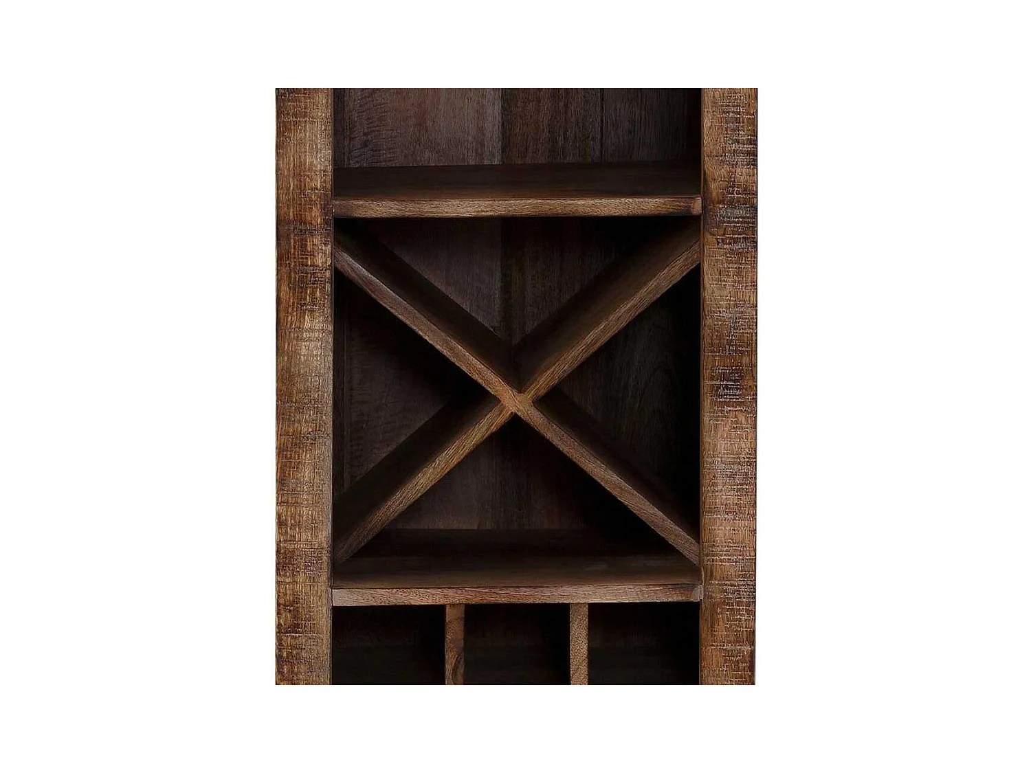 Wein Regal Holz massiv im Vintage Look einer Schublade