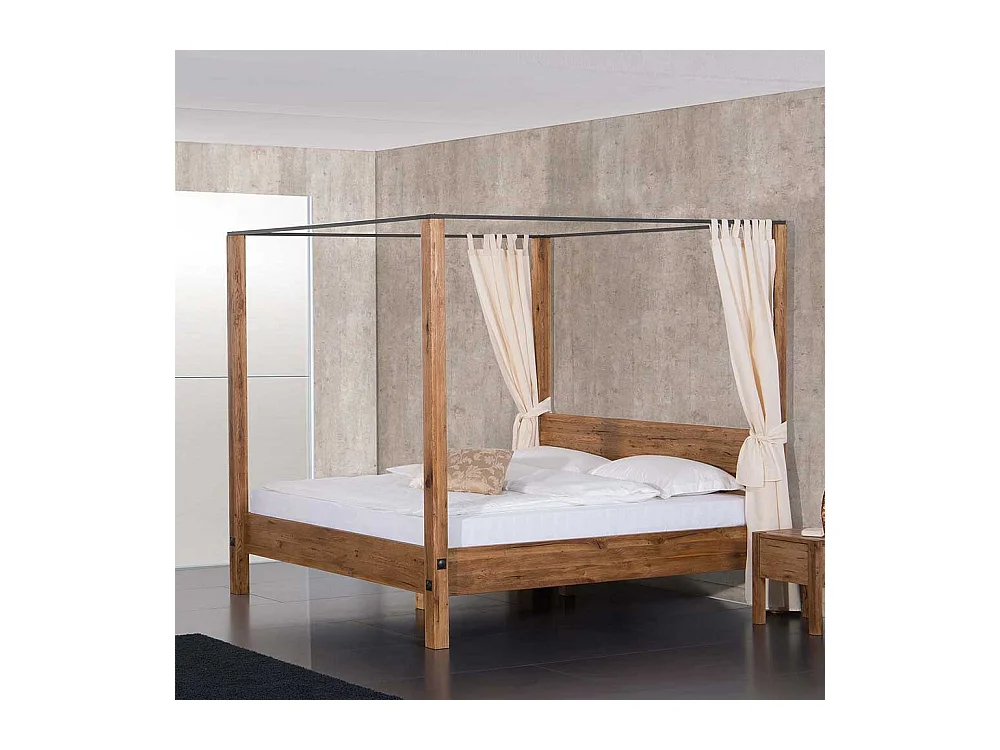 Massivholz Himmelbett aus Eiche ge�lt Landhaus