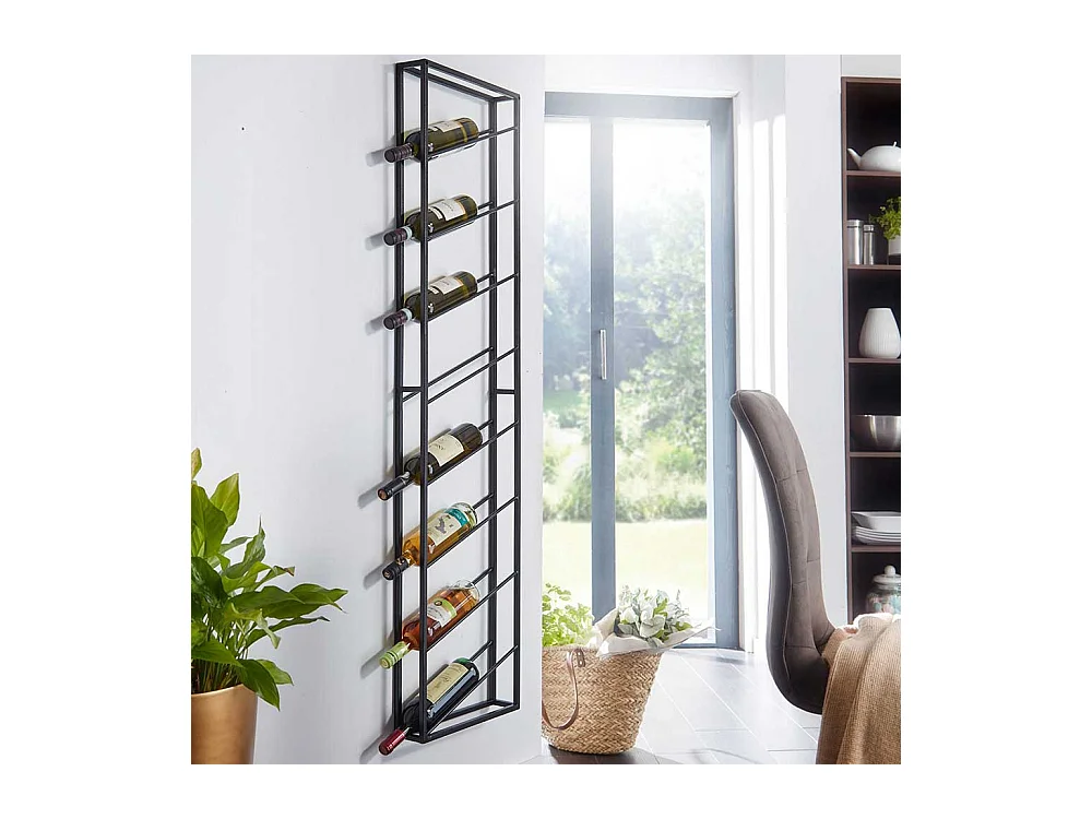 Wand Regal für Weinflaschen in Schwarz Industry und Loft Stil