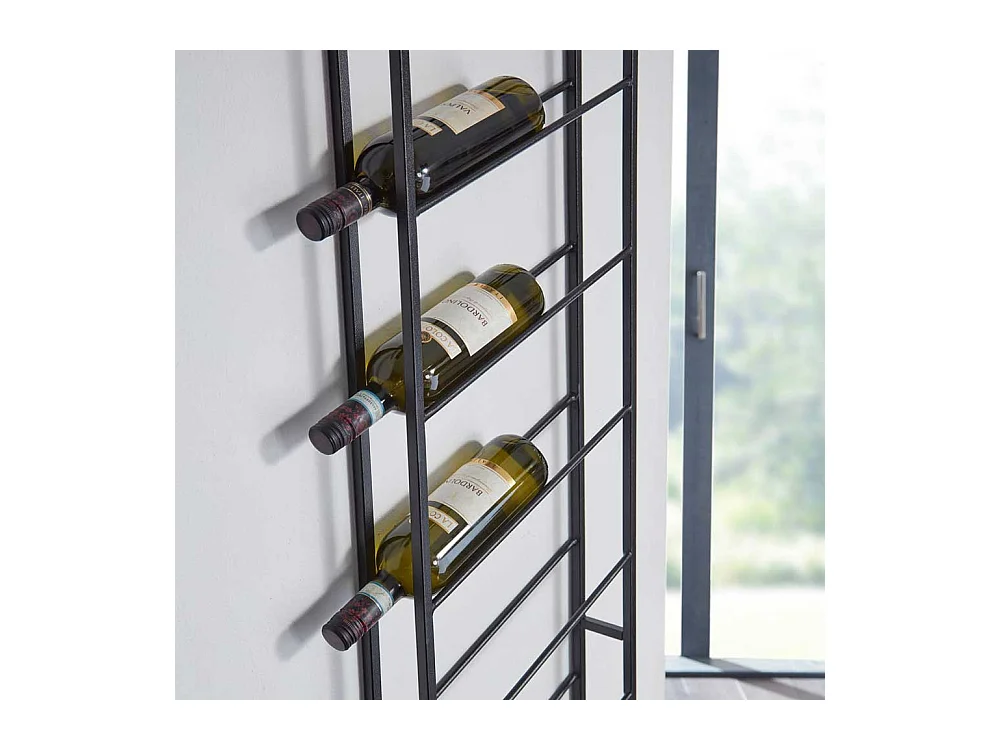 Wand Regal für Weinflaschen in Schwarz Industry und Loft Stil