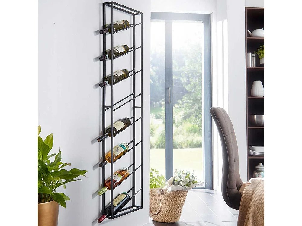 Wand Regal für Weinflaschen in Schwarz Industry und Loft Stil