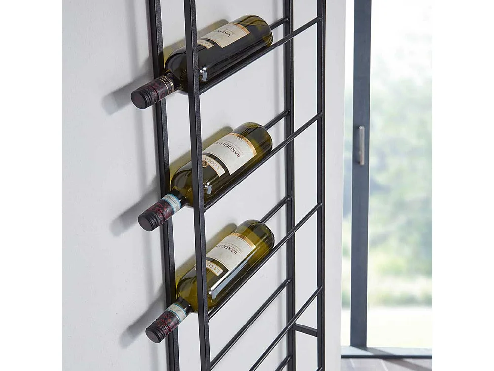 Wand Regal für Weinflaschen in Schwarz Industry und Loft Stil