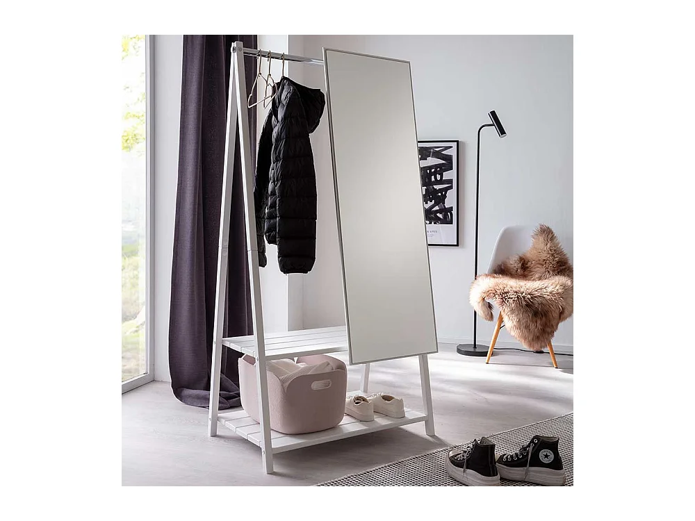 Holz Kleiderständer aus Kiefer Massivholz Weiß