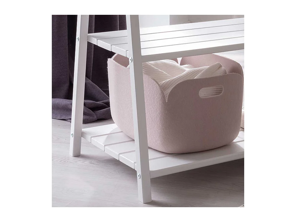 Holz Kleiderständer aus Kiefer Massivholz Weiß