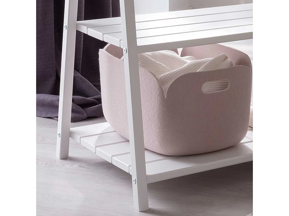 Holz Kleiderständer aus Kiefer Massivholz Weiß