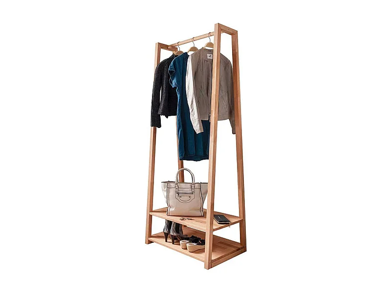 Garderobenstaender aus Kernbuche Massivholz Ablage für Schuhe