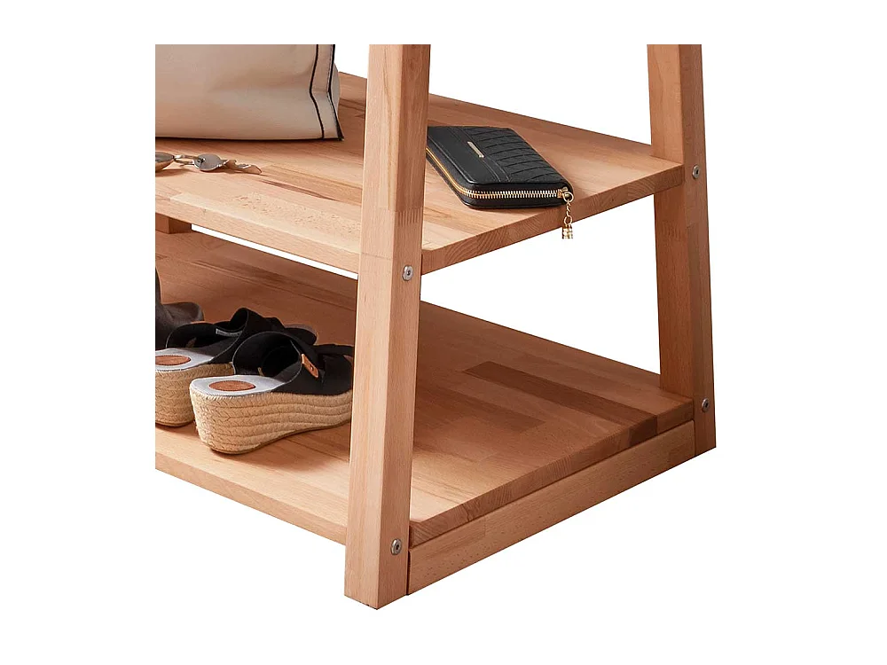 Garderobenstaender aus Kernbuche Massivholz Ablage für Schuhe