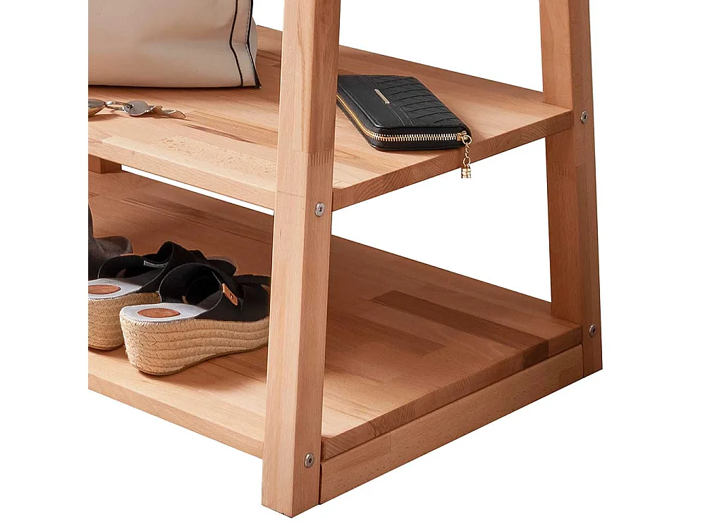 Garderobenstaender aus Kernbuche Massivholz Ablage für Schuhe