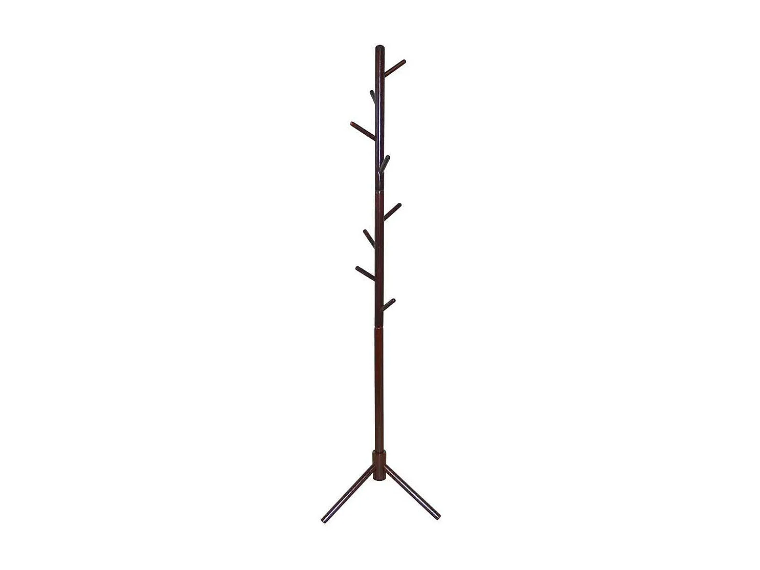 Garderobenständer braun aus Buche Massivholz 8 Kleiderhaken