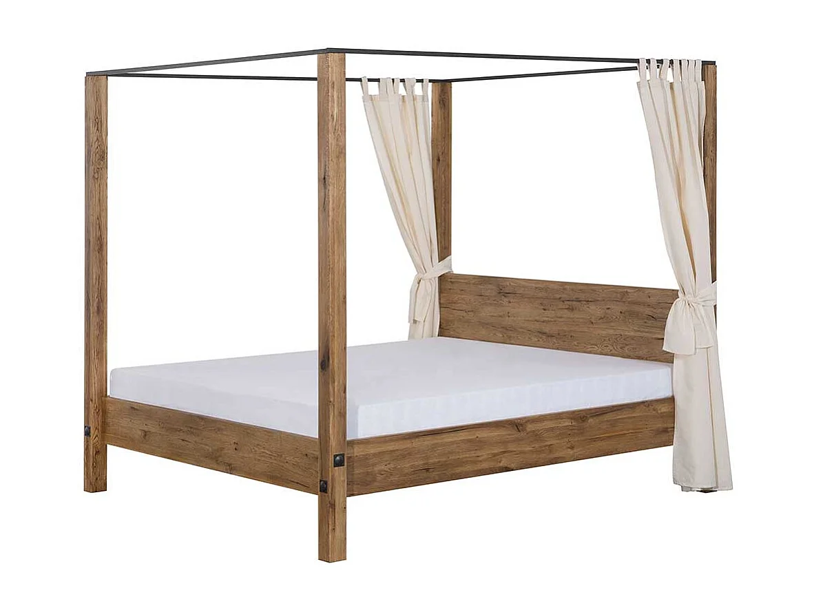 Massivholz Himmelbett aus Eiche geölt Landhaus