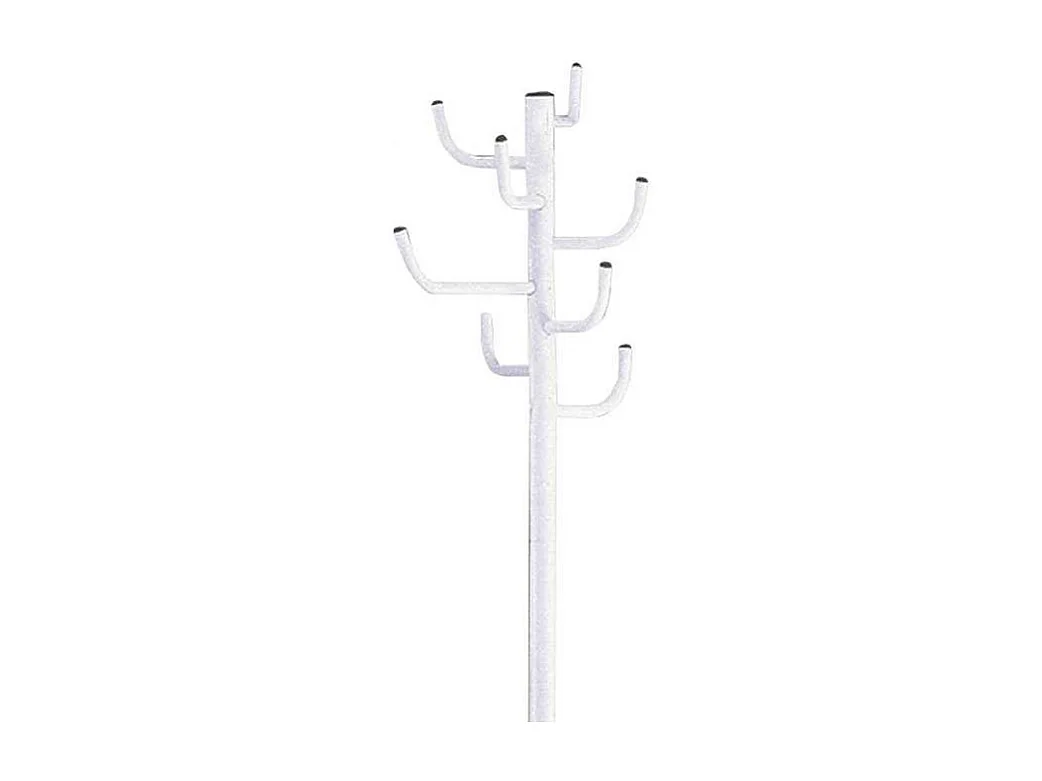 Metall Garderobenständer in Weiß mit acht Kleiderhaken