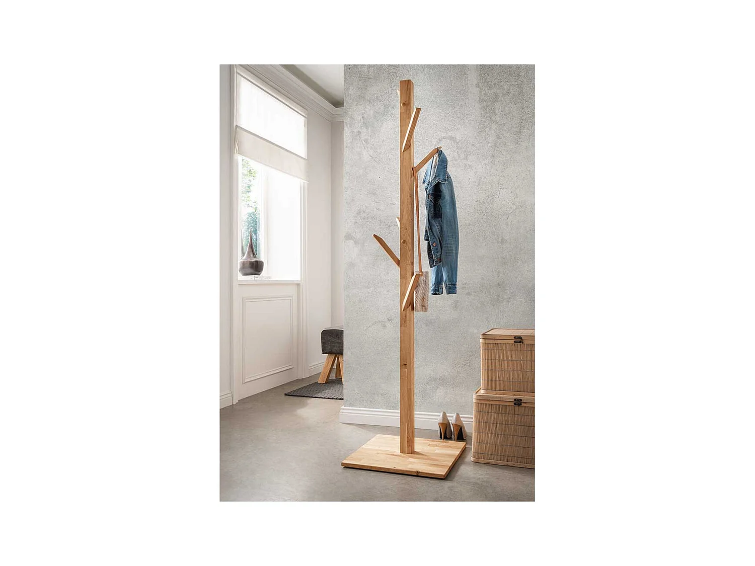 Kleiderständer Garderobenständer in Wildeichefarben geölt