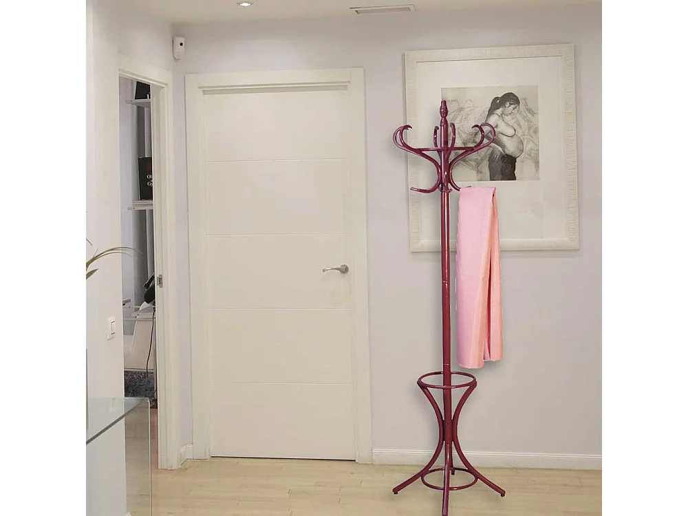 Garderobe in Violett lackiert Birke massiv Vintage Design